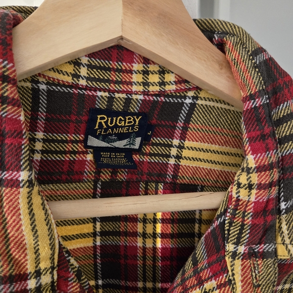 Rugby Ralph Lauren flannel. Large. Yellow and rust color. - Picture 2 of 5